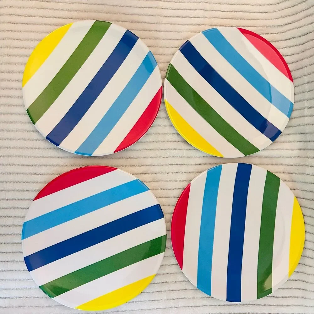 Target Summer 2011 Vibrant Striped Melamine Plates and Tumblers with placemats